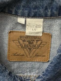 Vintage 90s John Lennon Imagine The Beatles All Cotton Denim Jean Jacket Medium