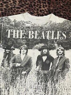 Vintage Beatles All Over Print Shirt In Field 1995 Size Medium M John Lennon 95