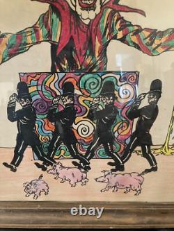 Vintage Beatles John Lennon I Am The Walrus Lyrics Art Picture Signed Rare Read