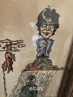 Vintage Beatles John Lennon I Am The Walrus Lyrics Art Picture Signed Rare Read