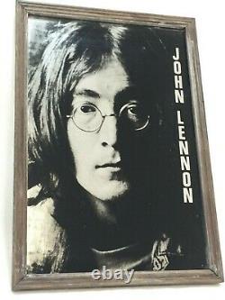 Vintage Beatles John Lennon Portrait Mirror withWooden Frame, 7 3/4 x 11 1/2