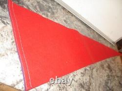 Vintage Beatles red pennant 1964 with John Lennon pin COOL