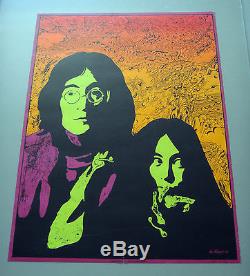 Vintage Black Light Poster Lennon Yoko Innocence is Invulnerable Beatles Roberts
