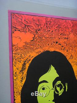 Vintage Black Light Poster Lennon Yoko Innocence is Invulnerable Beatles Roberts