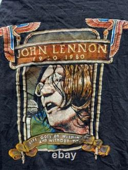 Vintage John Lennon Beatles Memorial 1980's Raglan T-Shirt Mens Size M