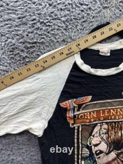 Vintage John Lennon Beatles Memorial 1980's Raglan T-Shirt Mens Size M