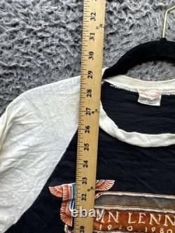 Vintage John Lennon Beatles Memorial 1980's Raglan T-Shirt Mens Size M