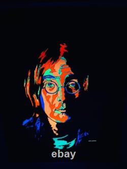 Vintage John Lennon Blacklight Poster 1960s Portrait Platt Poster Co