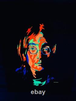 Vintage John Lennon Blacklight Poster 1960s Portrait Platt Poster Co