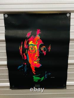 Vintage John Lennon Blacklight Poster 1960s Portrait Platt Poster Co