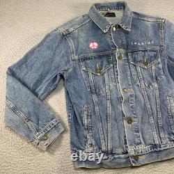 Vintage John Lennon Denim Jacket Mens Small Blue Imagine The Beatles 90s Trucker