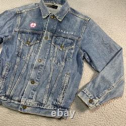 Vintage John Lennon Denim Jacket Mens Small Blue Imagine The Beatles 90s Trucker