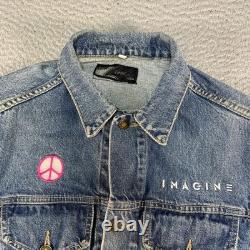 Vintage John Lennon Denim Jacket Mens Small Blue Imagine The Beatles 90s Trucker