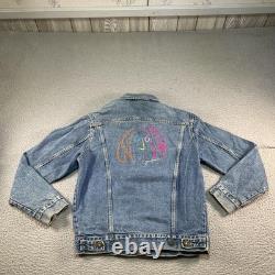 Vintage John Lennon Denim Jacket Mens Small Blue Imagine The Beatles 90s Trucker