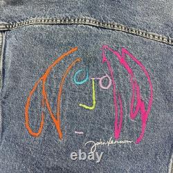 Vintage John Lennon Denim Jacket Mens Small Blue Imagine The Beatles 90s Trucker