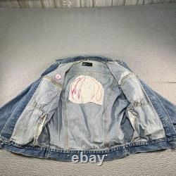 Vintage John Lennon Denim Jacket Mens Small Blue Imagine The Beatles 90s Trucker
