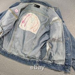 Vintage John Lennon Denim Jacket Mens Small Blue Imagine The Beatles 90s Trucker