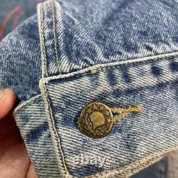 Vintage John Lennon Denim Jacket Mens Small Blue Imagine The Beatles 90s Trucker