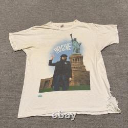 Vintage John Lennon Imagine Shirt Mens L White Hanes USA 1981 Winterland Beatles