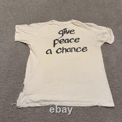 Vintage John Lennon Imagine Shirt Mens L White Hanes USA 1981 Winterland Beatles