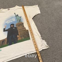 Vintage John Lennon Imagine Shirt Mens L White Hanes USA 1981 Winterland Beatles