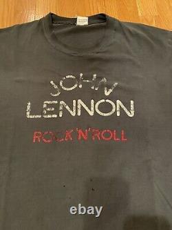 Vintage John Lennon Rock N Roll You Shoulda Been There T Shirt Sz XL Beatles 90s