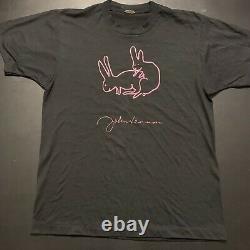 Vintage John Lennon Shirt 80s Art Frankel Gallery Bunny Rabbit Sex The Beatles L