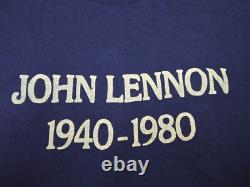 Vintage John Lennon Shirt Medium Single Stitch 1940-1980 Memorial The Beatles