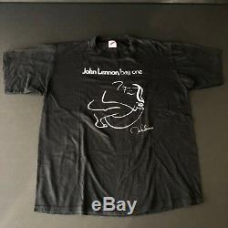 Vintage John Lennon T-shirt 80's 90s Bag One The Beatles Yoko Ono Rare VTG RARE