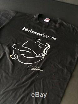 Vintage John Lennon T-shirt 80's 90s Bag One The Beatles Yoko Ono Rare VTG RARE