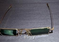 Vintage Pat Boone Green Sunglasses With Case John Lennon Beatles Byrds 50's Mod