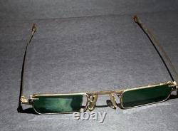 Vintage Pat Boone Green Sunglasses With Case John Lennon Beatles Byrds 50's Mod