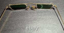 Vintage Pat Boone Green Sunglasses With Case John Lennon Beatles Byrds 50's Mod