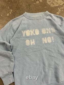 Vintage RARE 1960/70s Yoko Ono Beatles John Lennon Stencil Blue Sweatshirt 18X23