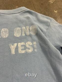 Vintage RARE 1960/70s Yoko Ono Beatles John Lennon Stencil Blue Sweatshirt 18X23