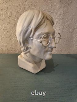 Vintage & Rare Signed JDM John Lennon Plaster Bust WithWire Glasses-Very Good