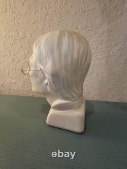 Vintage & Rare Signed JDM John Lennon Plaster Bust WithWire Glasses-Very Good