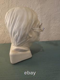 Vintage & Rare Signed JDM John Lennon Plaster Bust WithWire Glasses-Very Good