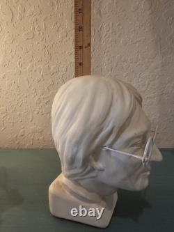 Vintage & Rare Signed JDM John Lennon Plaster Bust WithWire Glasses-Very Good