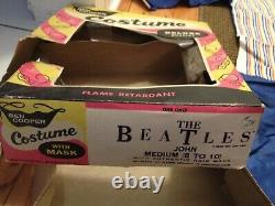 Vintage The Beatles John Lennon & Ringo Starr Halloween Costume Lot In Box Rare