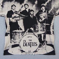 Vintage The Beatles Shirt Adult Large AOP All Over Print Band John Lennon 90s