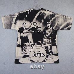Vintage The Beatles Shirt Adult Large AOP All Over Print Band John Lennon 90s