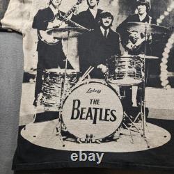 Vintage The Beatles Shirt Mens XL 90s All Over Print John Lennon McCartney Apple