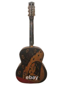 Vintage USSR Soviet Parlor Acoustic Guitar John Lennon Beatles Art Rare Decor