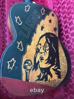 Vintage USSR Soviet Parlor Acoustic Guitar John Lennon Beatles Art Rare Decor