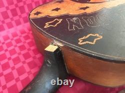 Vintage USSR Soviet Parlor Acoustic Guitar John Lennon Beatles Art Rare Decor