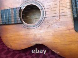 Vintage USSR Soviet Parlor Acoustic Guitar John Lennon Beatles Art Rare Decor