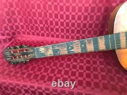 Vintage USSR Soviet Parlor Acoustic Guitar John Lennon Beatles Art Rare Decor