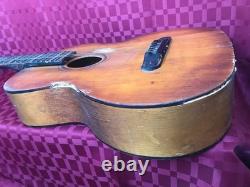 Vintage USSR Soviet Parlor Acoustic Guitar John Lennon Beatles Art Rare Decor