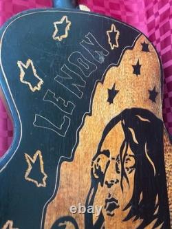 Vintage USSR Soviet Parlor Acoustic Guitar John Lennon Beatles Art Rare Decor
